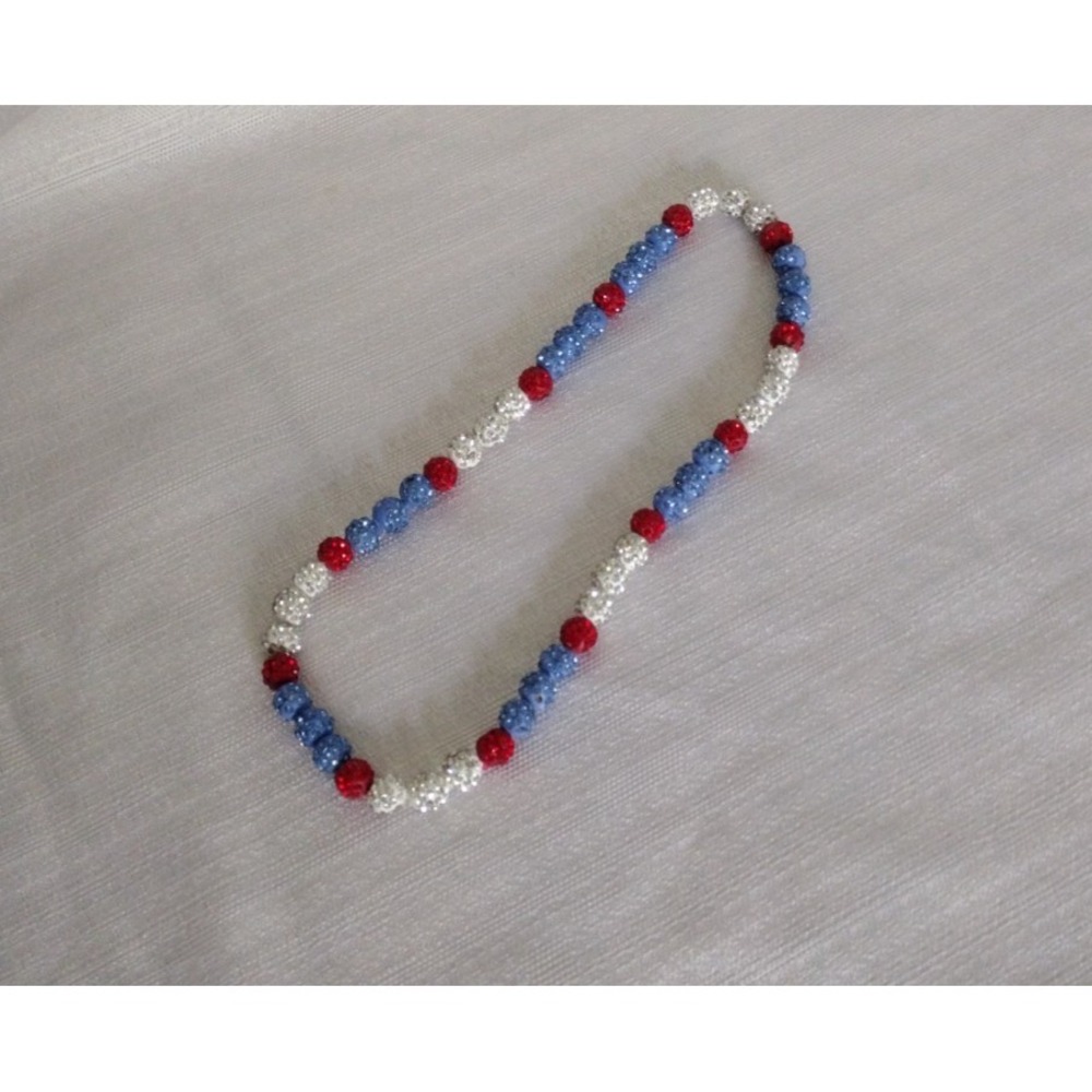2PC Baseball "Ice Collection" Bling Necklace Boys/Men Sparkly Rhinestone Beaded